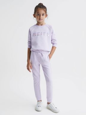 Senior Sequin Joggers in Lilac