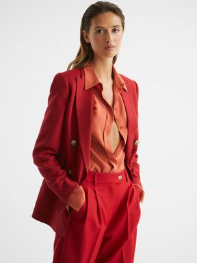Double Breasted Blazer in Red
