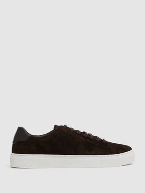 Suede Trainers in Chocolate