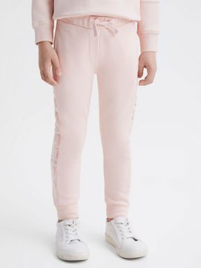 Junior Sequin Joggers in Soft Pink