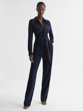 Fitted Jumpsuit in Navy