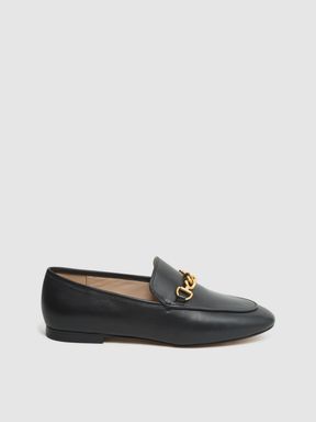Chain Detail Loafers in Black