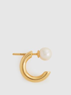 Maria Black Pearl Earring in Gold