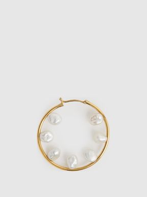 Maria Black Hoop Earring in Gold