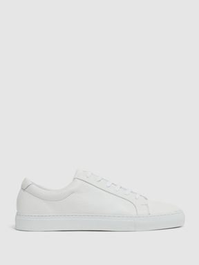 Tumbled Leather Sneakers in White