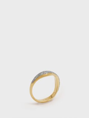 Maria Black Glitter Ring in Gold