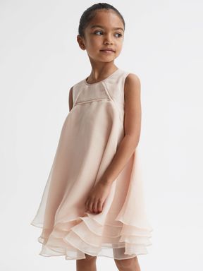 Junior Layered Tulle Dress in Pink