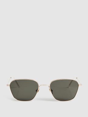 Monokel Eyewear Squared Sunglasses in Gold