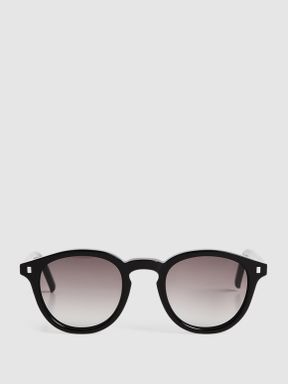Monokel Eyewear Round Sunglasses in Black