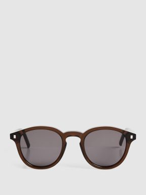 Monokel Eyewear Round Sunglasses in Brown