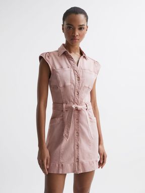 Paige Button Front Dress in Vintage Rouge Glow