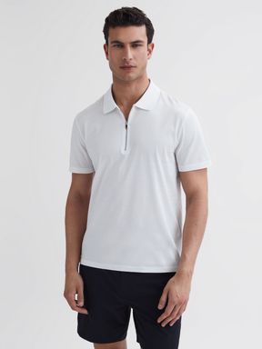 Mercerised Egyptian Cotton Polo Shirt in White