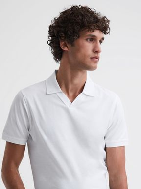 Slim Fit Mercerised Cotton T-Shirt in White