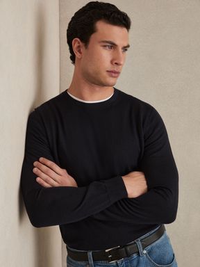 Pure Wool Jumper in Navy