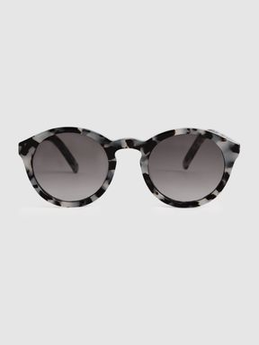 Round Sunglasses in Black/White