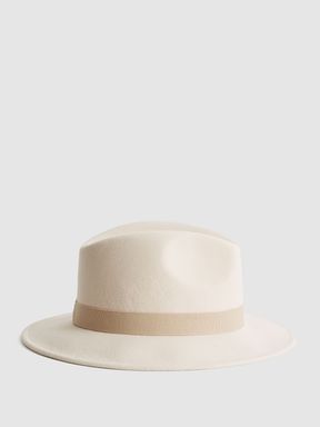 Wool Fedora Hat in Ivory