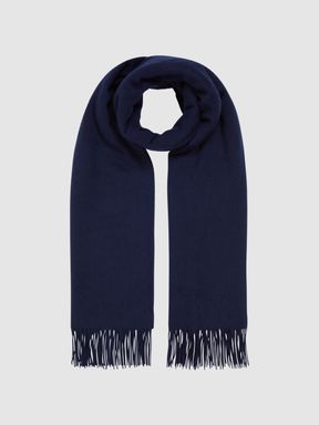 Cashmere Blend Scarf in Navy