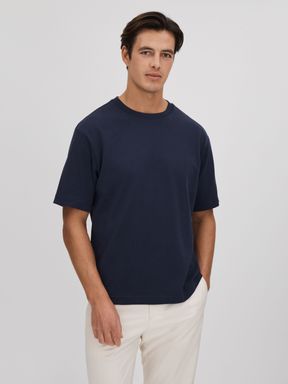 Eclipse Blue Reiss Tate Oversized Garment Dye T-Shirt