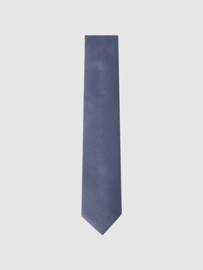 Airforce Blue Reiss Ceremony Textured Silk Blend Tie