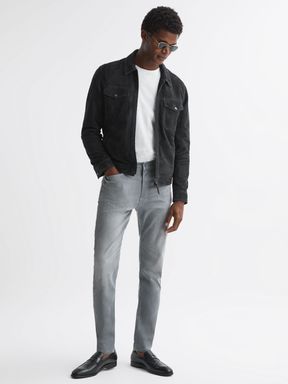 Grey Reiss Harry Slim Fit Jersey Jeans