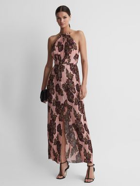 Rose Print Significant Other Pleated Maxi Dress