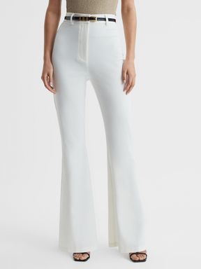 Cream Significant Other High Rise Flared Trousers