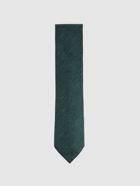 Hunting Green Reiss Giotto Textured Silk Blend Tie