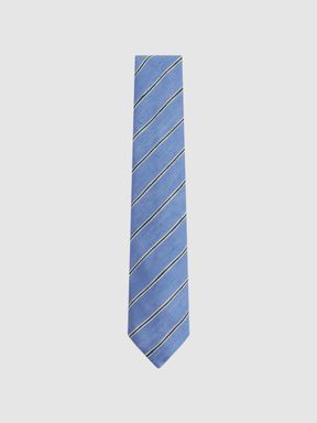 Sky Blue Reiss Ravenna Silk Blend Textured Tie