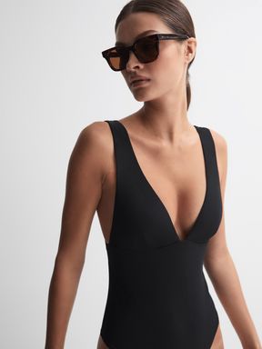 Black Reiss Luna Italian Fabric Swimsuit
