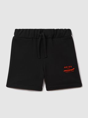 Black McLaren F1 Cotton Drawstring Shorts
