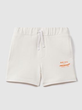 White McLaren F1 Cotton Drawstring Shorts