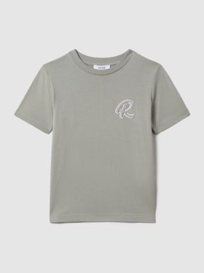 Pistachio Reiss Jude Cotton Crew Neck T-Shirt