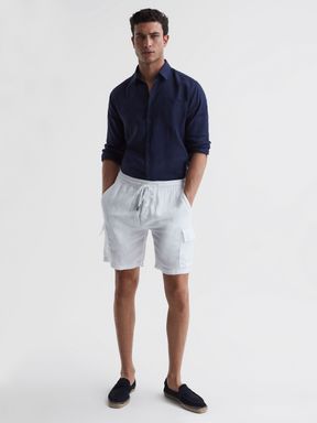 White Reiss Baie Vilebrequin Linen Shorts