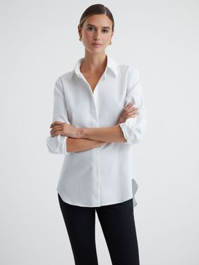 White Reiss Lia Premium Cotton Shirt