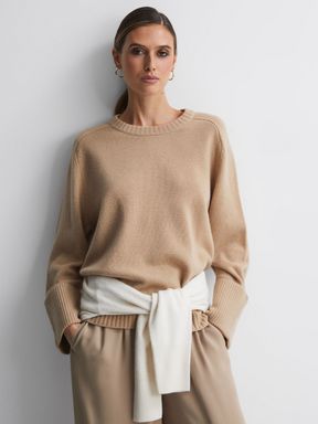 Camel Reiss Laura Wool-Cashmere Casual Fit Jumper