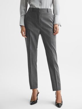 Grey Reiss Layton Slim Fit Wool Blend Suit Trousers