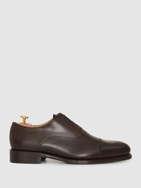 Dark Brown Oscar Jacobson Leather Oxford Shoes