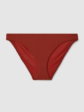 Dark Magma Red Calvin Klein Underwear Ribbed Bikini Bottoms