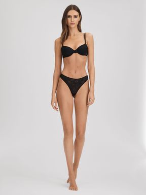 Black Calvin Klein Underwear Lace Thong