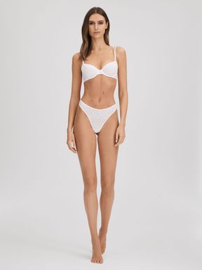 White Calvin Klein Underwear Lace Thong