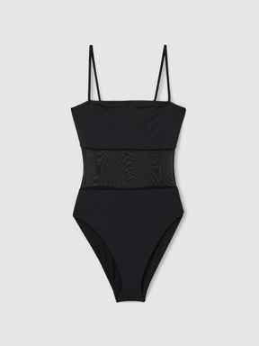 Black Calvin Klein Underwear Mesh Swimsuit