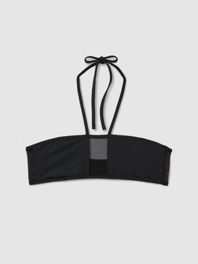 Black Calvin Klein Underwear Mesh Halterneck Bikini Top