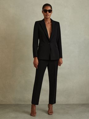 Black Reiss Gabi Tailored Single Breasted Suit Blazer
