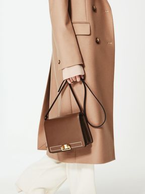 Brown Reiss Lexington Leather Shoulder Bag
