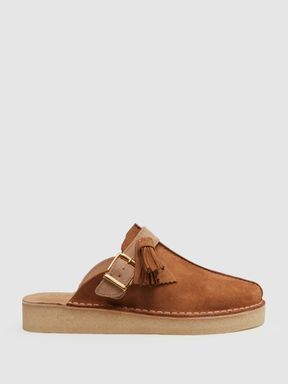 Tan Reiss Clarks Originals Backless Suede Mules