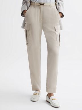 Stone Reiss Becca Tapered Combat Trousers