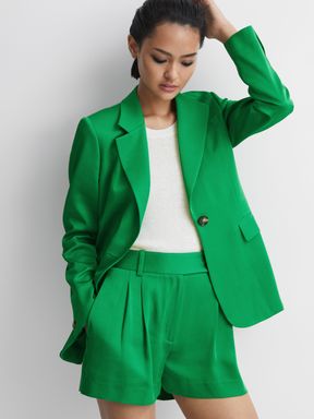Green Reiss Sofie Tailored Single Breasted Blazer