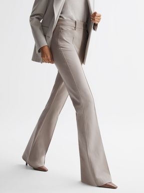 Neutral Reiss Dylan Flared High Rise Trousers