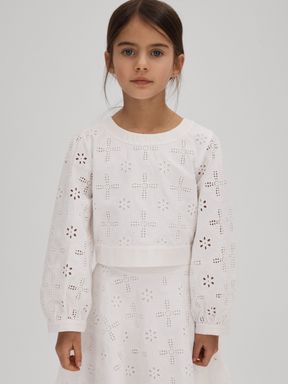 Ivory Reiss Nella Cotton Broderie Lace Skirt