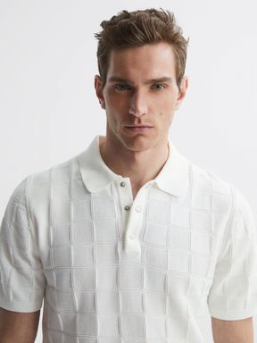 White Reiss Blaze Cotton Press-Stud Polo T-Shirt